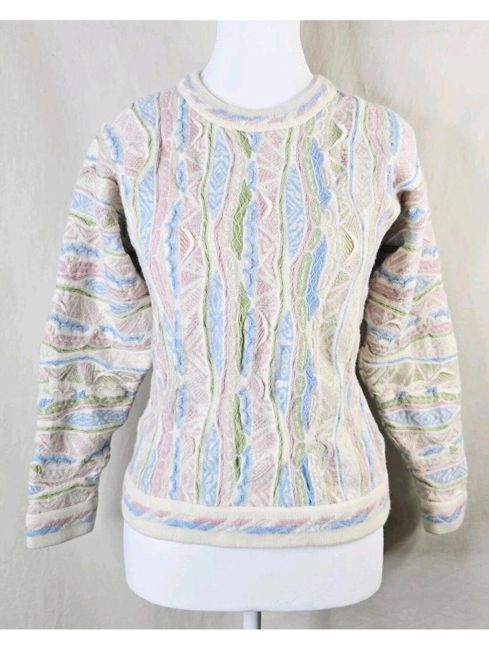 Coogi Coogi Australia Cream / Pink Sweater Wool Women’s Size S